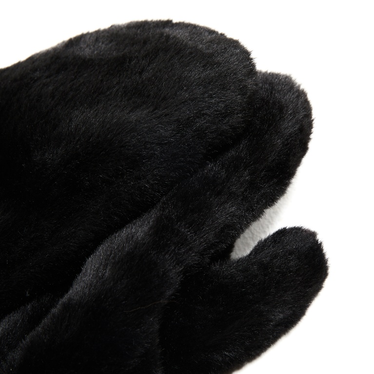 Faux fur mittens "Fideli Thumb" Black